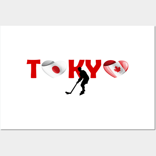 Hockey in Tokyo - team Canada (CA) Wall Art by ArtDesignDE